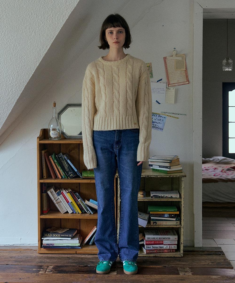 Katie wool knit pullover (Cream)