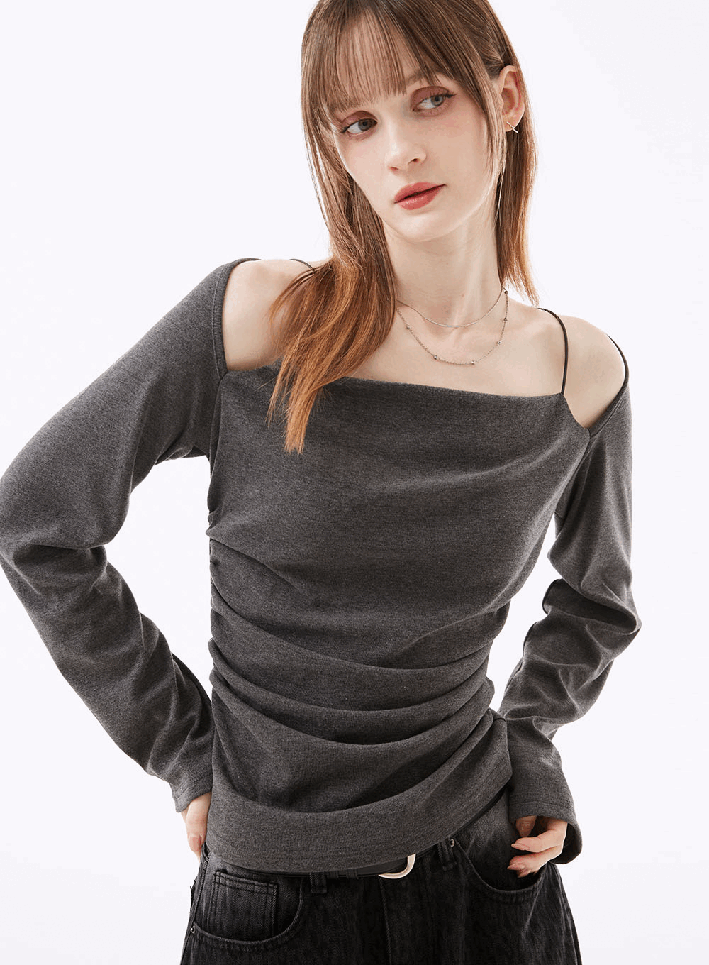 루만 드레이프 셔링 긴팔티