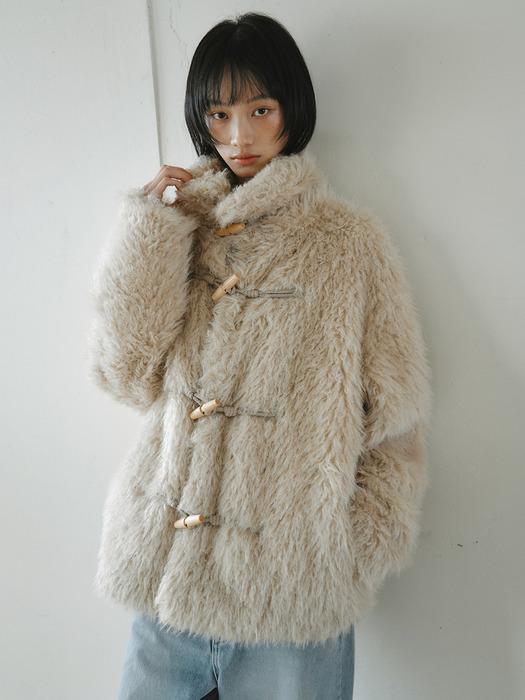 Vintage Toggle Fur Jacket_BEIGE