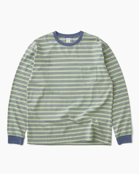 [KHAKIS] WASHED BORDER L/S TEE (MOSS)