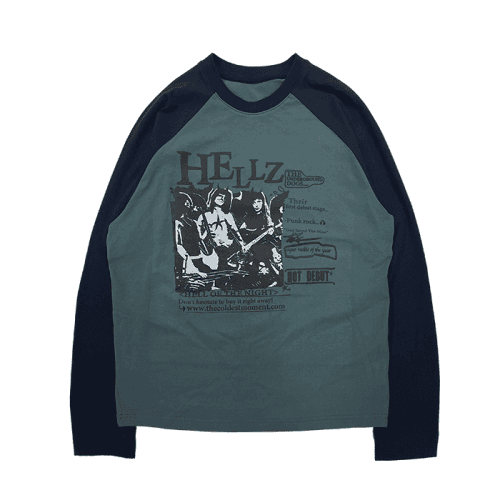TCM hellz raglan long sleeve (navy/charcoal)
