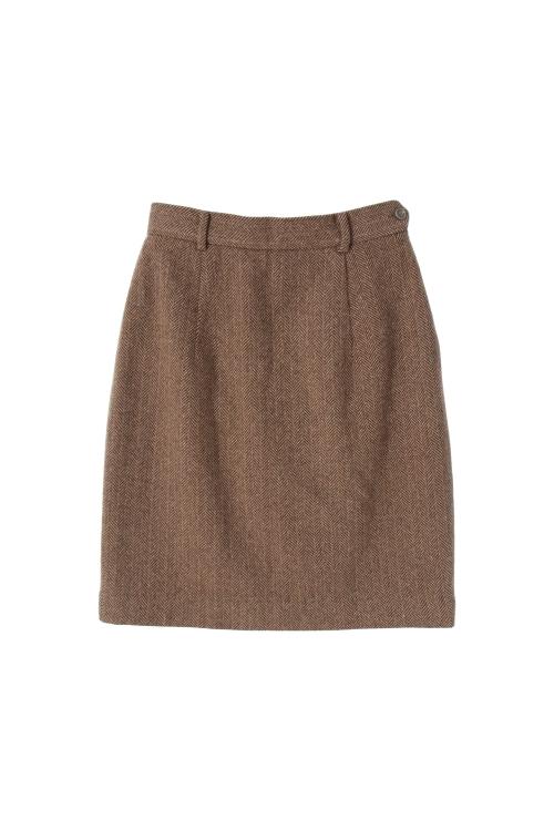 폴로 랄프로렌 (Woman - 27) 울 블렌드 헤링본 스커트