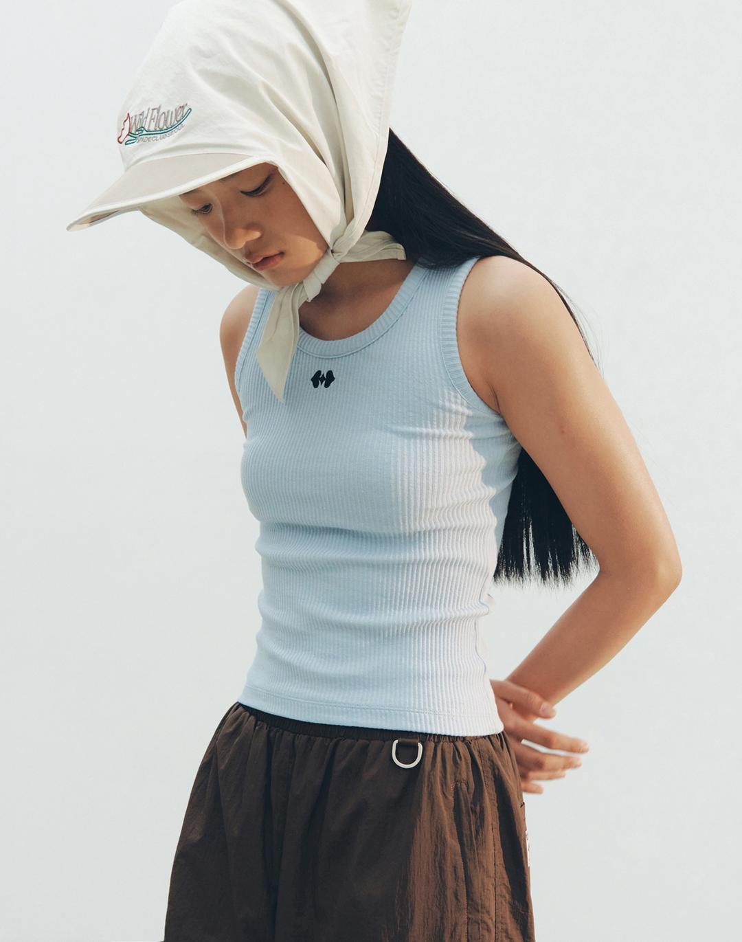 [23SS] (W)Basic Logo Sleeveless Top - Skyblue 베이직 로고 슬리브리스 탑