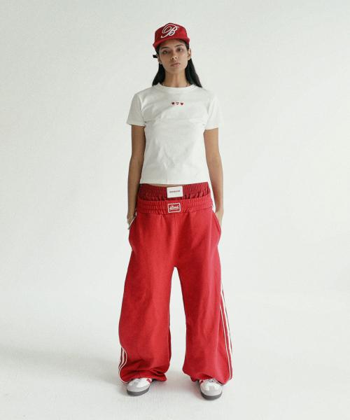 빌리 2 Way 커브드 조거 트라우져 - 레드