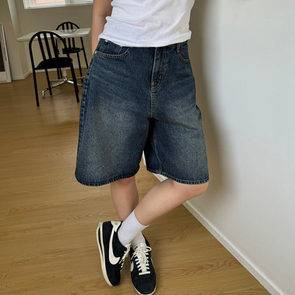 pub indigo washing half denim 인디고 워싱 하프 데님 (S,M,L)