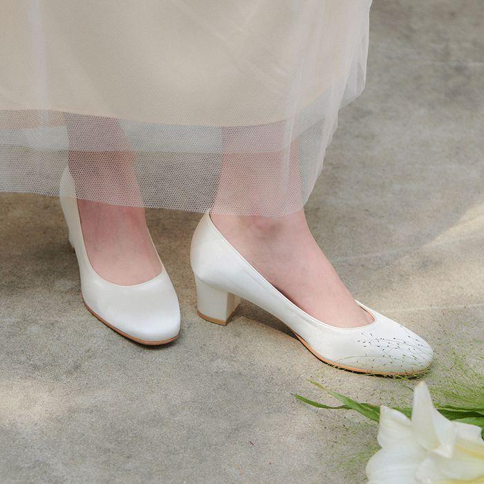 (WEDDING) Forever-1 - 베이직 새틴 블록힐 웨딩 슈즈 (포레버-1)
