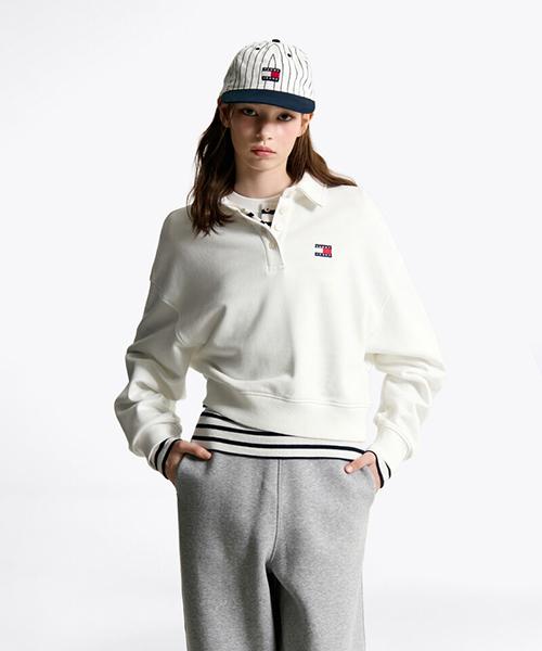 박시 배지 폴로 티셔츠 (T32F0TTO13TWT1YBL)