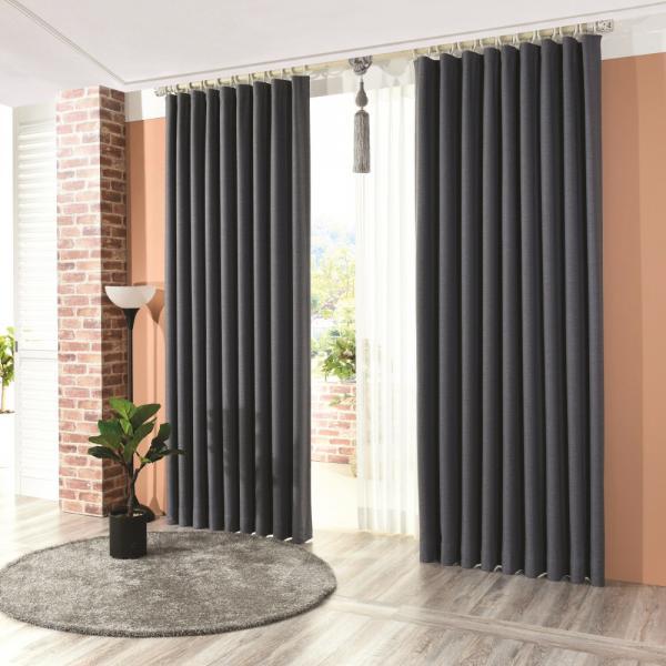 린네니 암막커튼 민자형 쿨그레이 140X160cm (커튼봉 미포함)