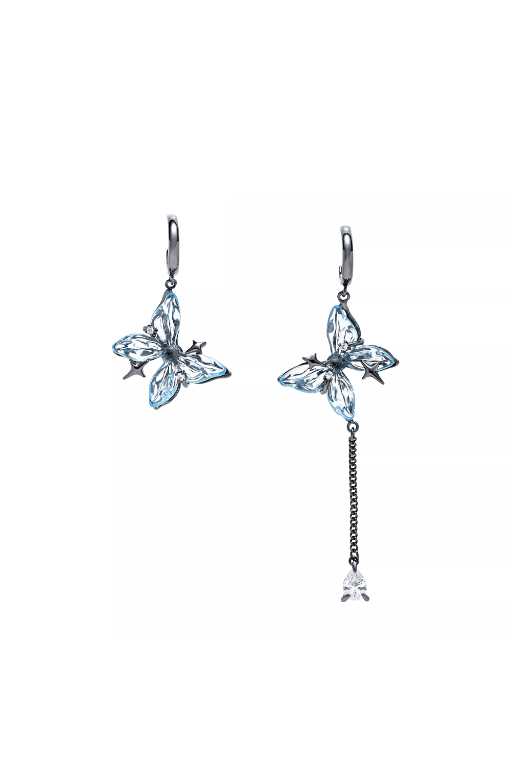 BLUE BUTTERFLY DROP EARRING