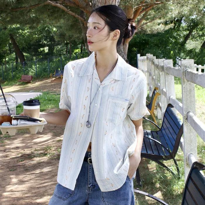 Ansley Flower Shirt - White