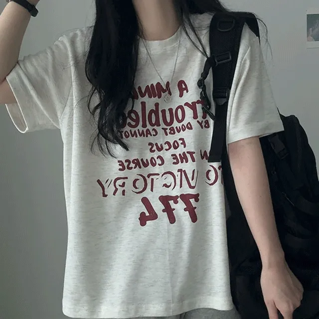 [당일출고!/촉감대박!/오버핏] 꾸안꾸 774 레터링 반팔티 (3color)