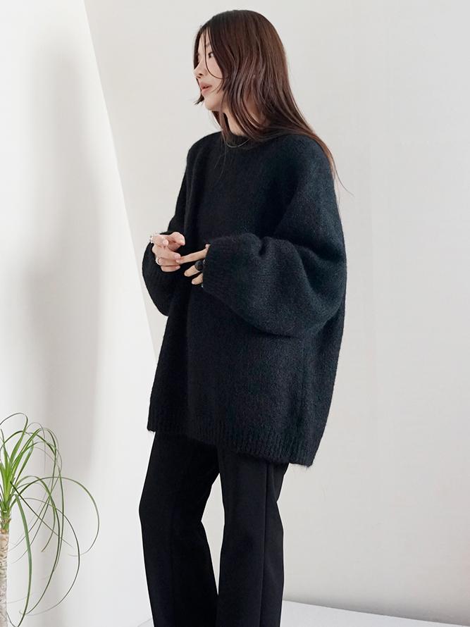 (2color)Low over knit