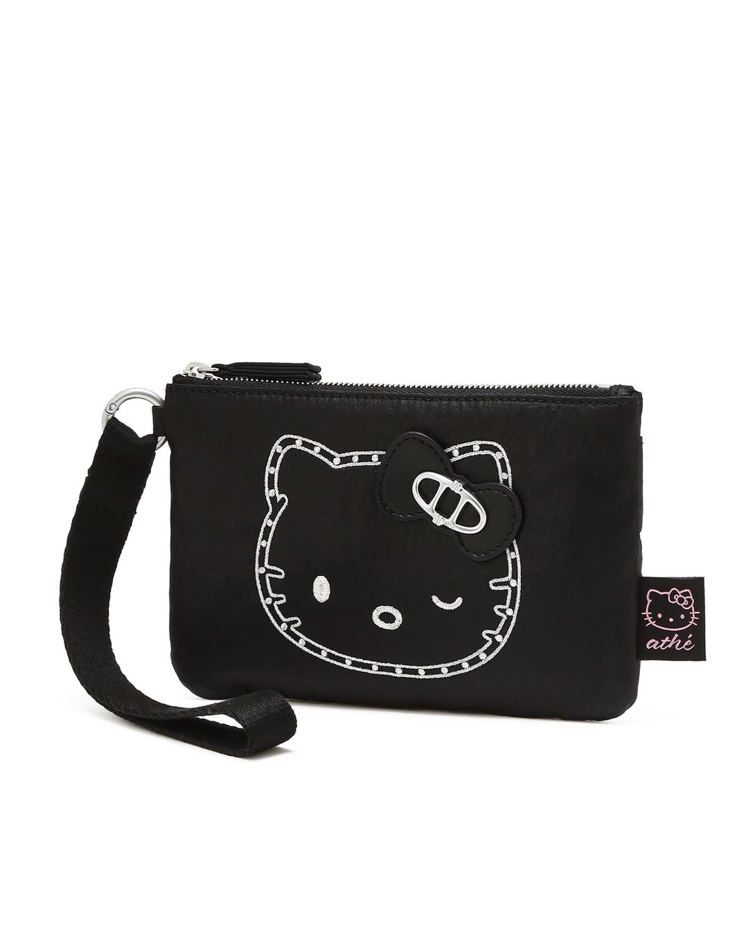 [Hello Kitty x athe] 스터드 블랙 르봉 파우치