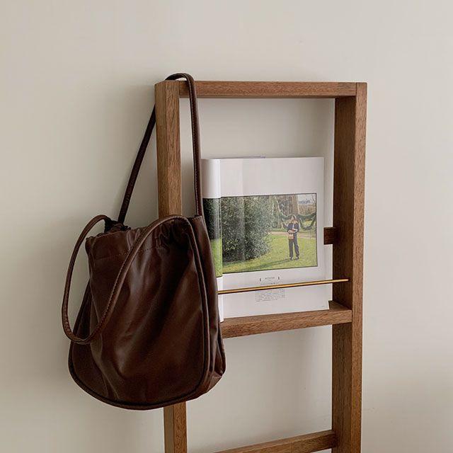 투스트랩 셔링 레더 호보 숄더백 (2color)_321g