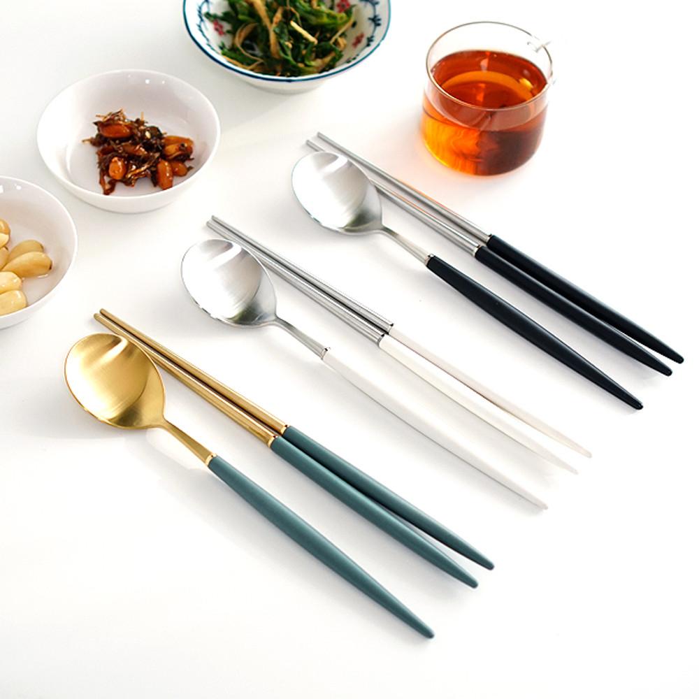 몽블랑 에펠 수저세트 2P (숟가락+젓가락) 1인조 실버