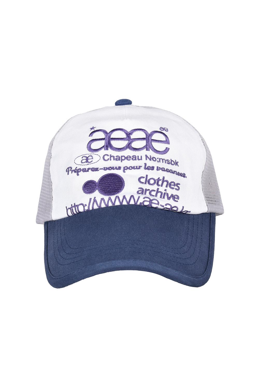 [에이이에이이] WEB LOGO MESH CAP (GREY/BLUE)