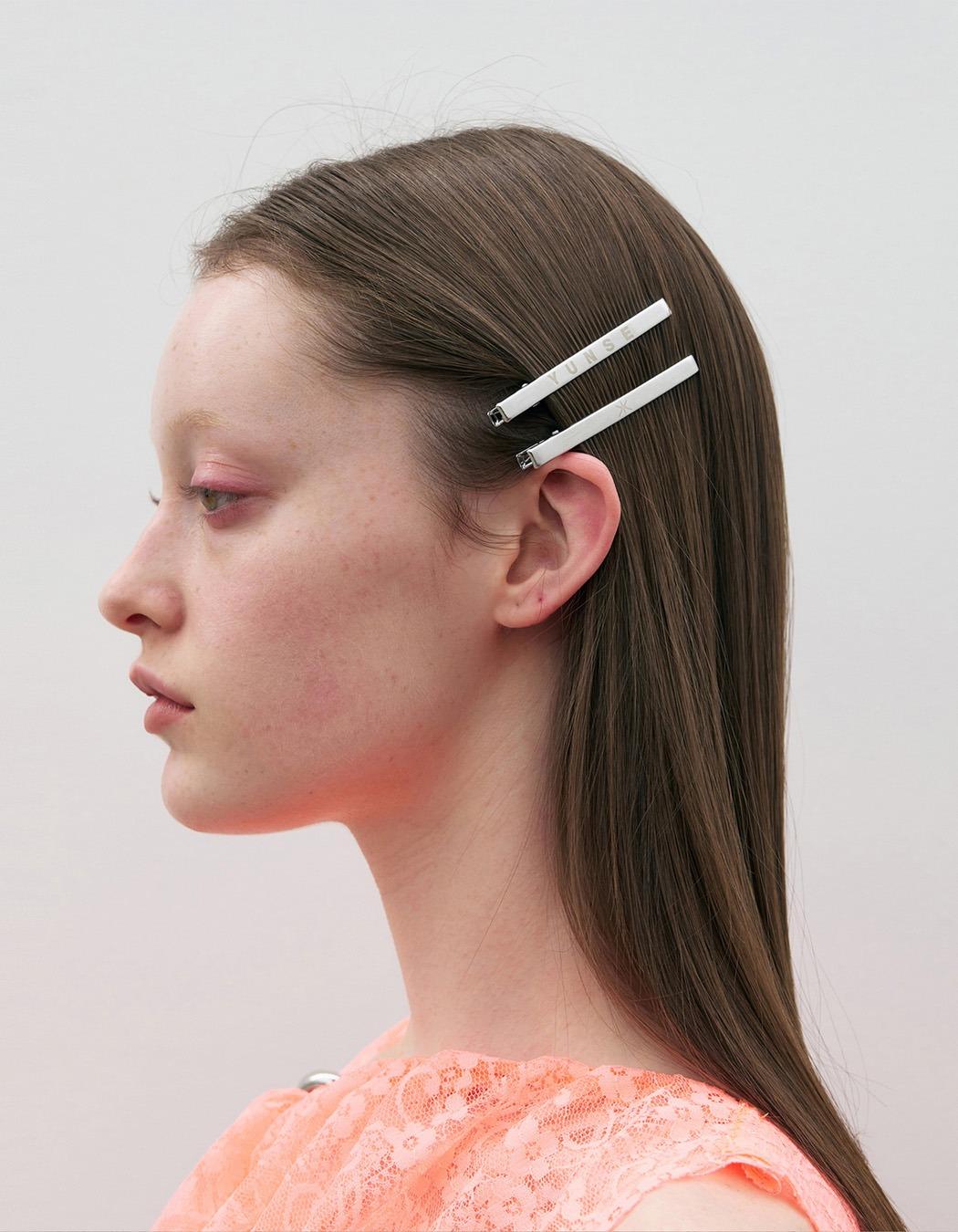 Hatch Thin Hair Clip - Silver