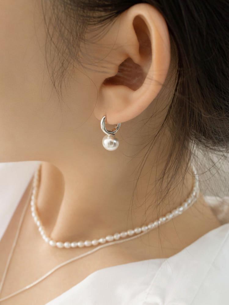 실버925 비너스 진주 링 귀걸이 2colors