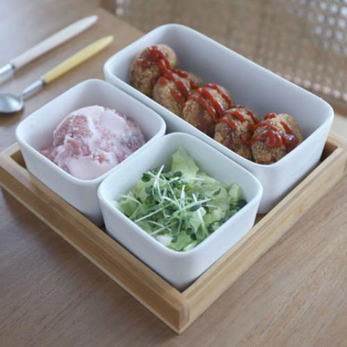 사각 나눔분할그릇 접시 트레이세트 (3타입)