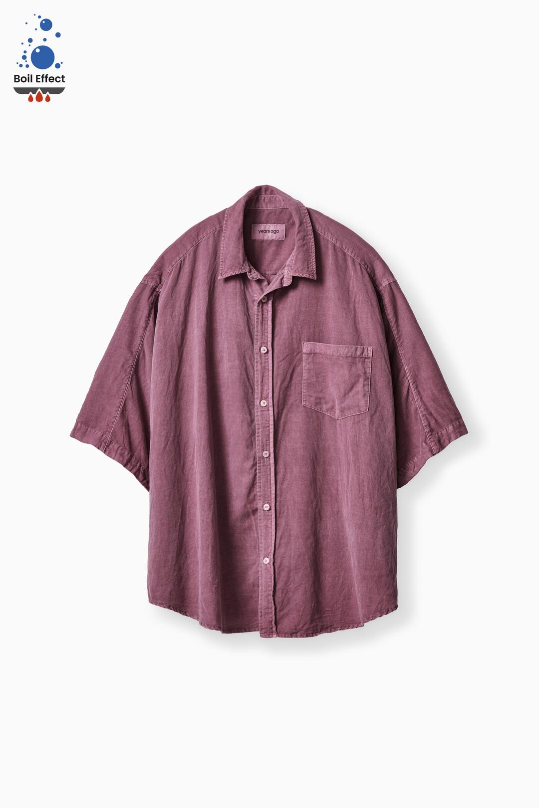 OVERDYED GREYISH PINK BOIL EFFECT TENCEL COTTON DRILL COVERABLE SHIRTS V.3 (ECP GARMENT PROCESS)