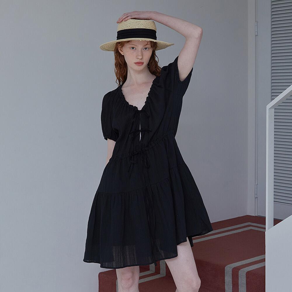 THREE RIBBON DRESS(BK)