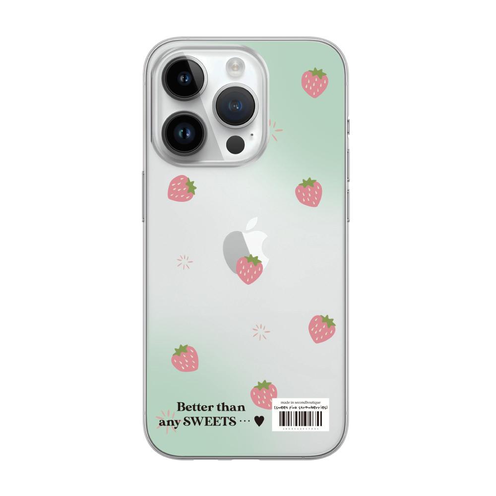 [Jellhard case] Fruit Fruit clear case _ pink berry