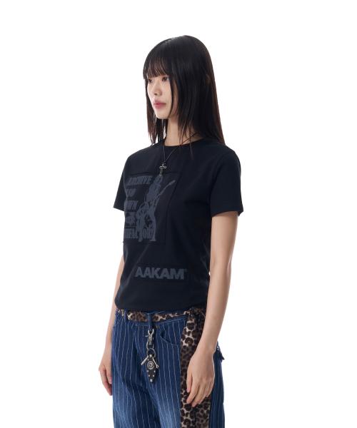Washed Patch Half Top (Black)