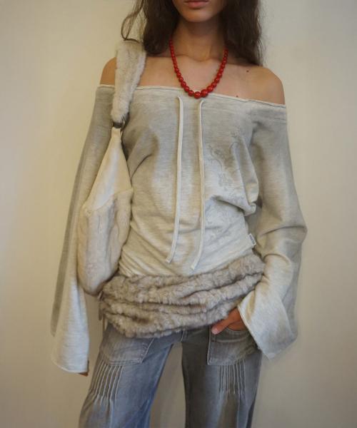 Wide Bell Sleeve Sweatshirt Oatmeal