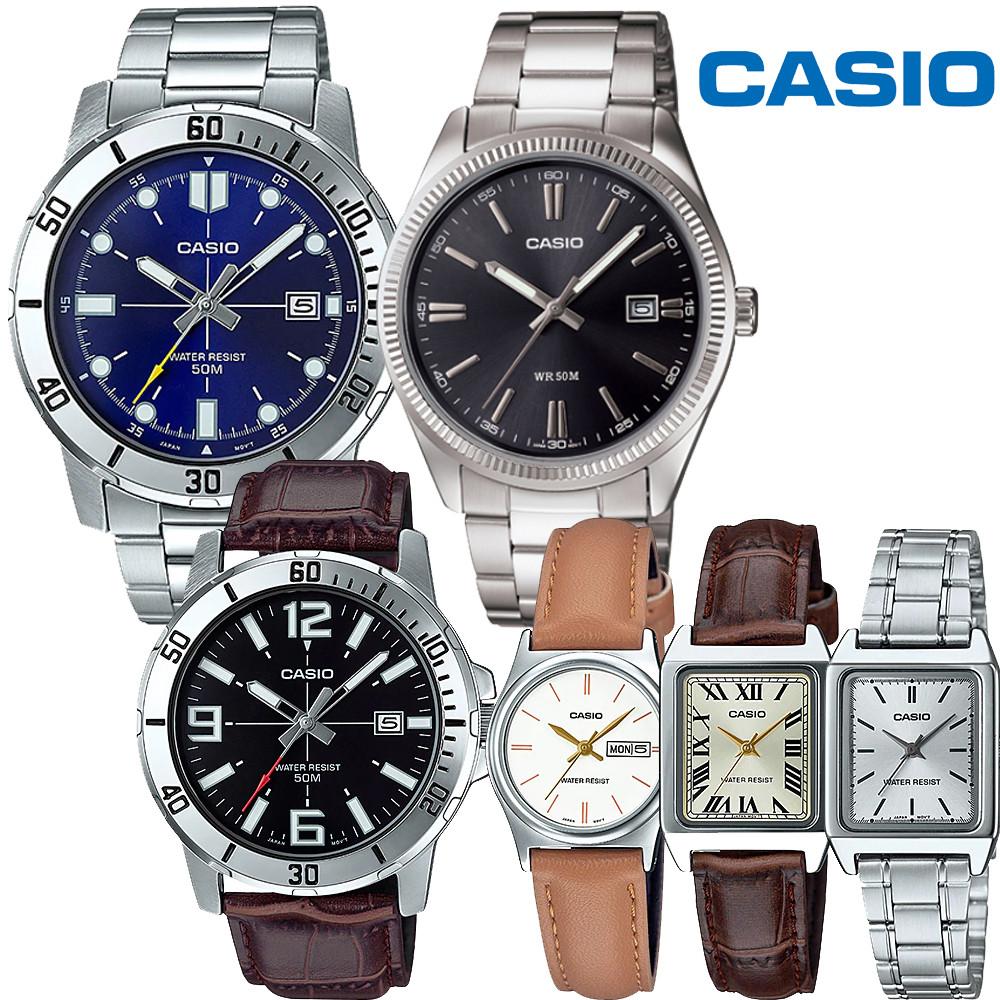 카시오정품 가죽 손목시계 남자여자 메탈 학생 사각 프레임