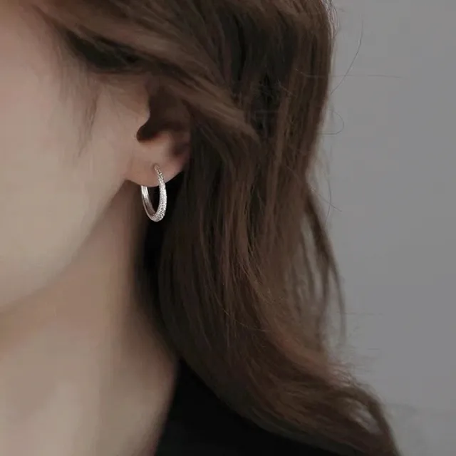 ❤️각인펜증정❤️ 925은침 노이즈 크런치 원터치 링귀걸이