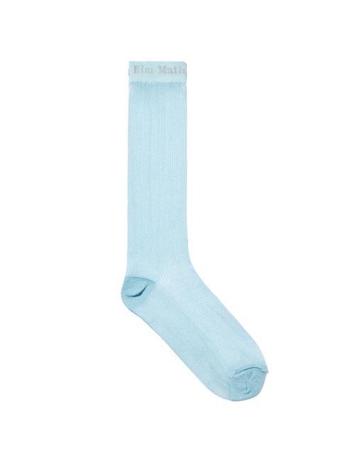 SHEER GLITTER CREW SOCKS IN SKY