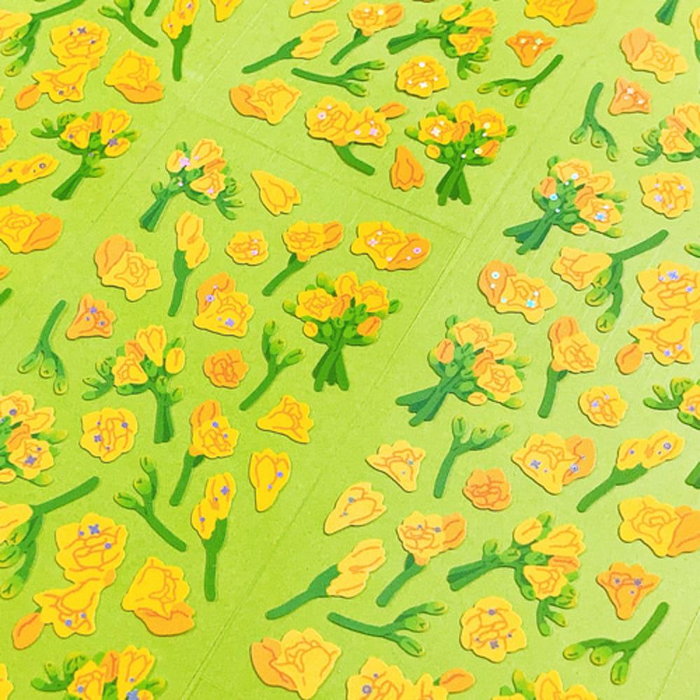 [만타박스]반짝반짝프리지아칼선스티커