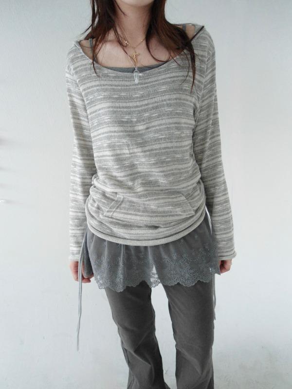 히피디피 stone string hoody tee (2color)