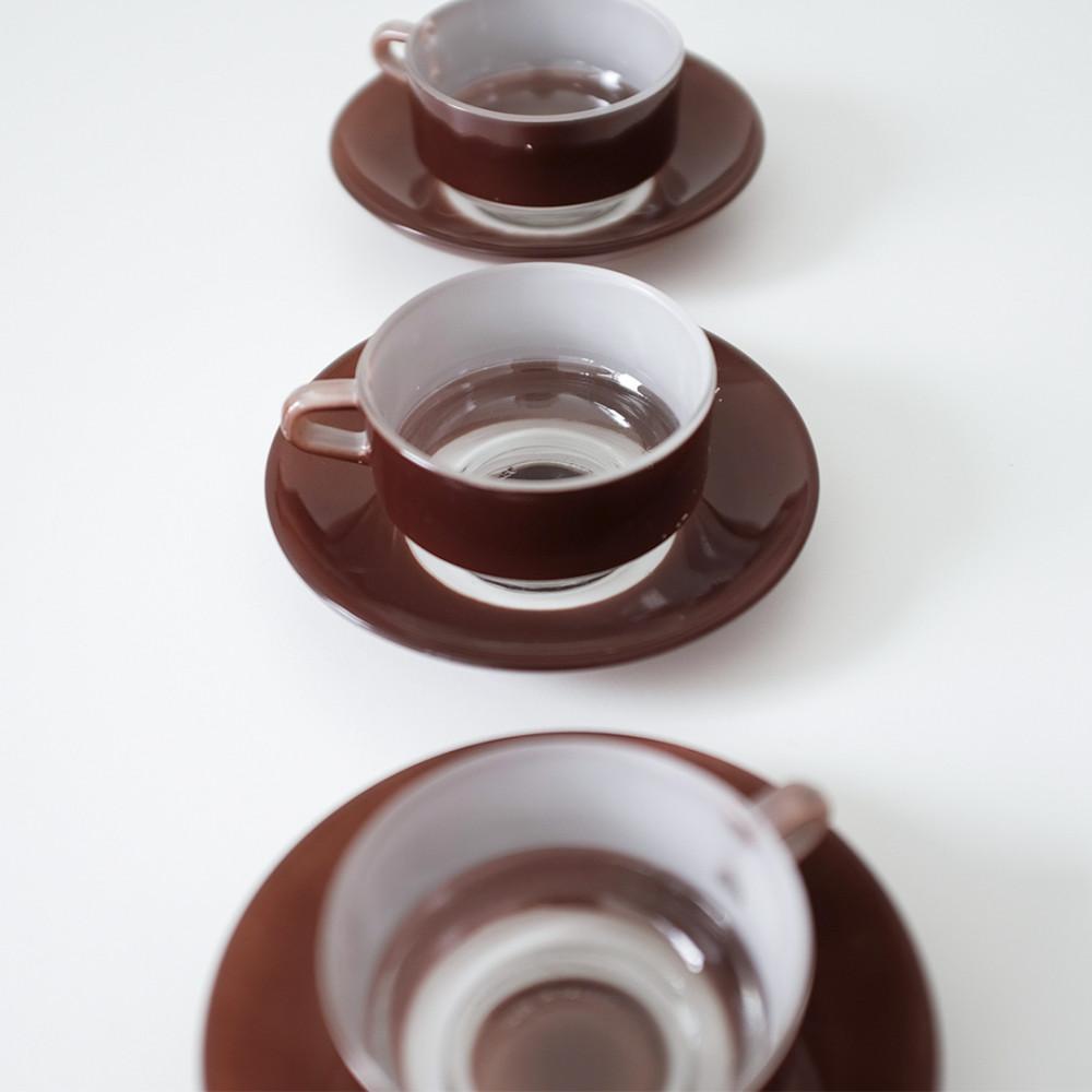 [B-GRADE] 빈티지 듀라렉스 글라스 에스프레소 찻잔 세트