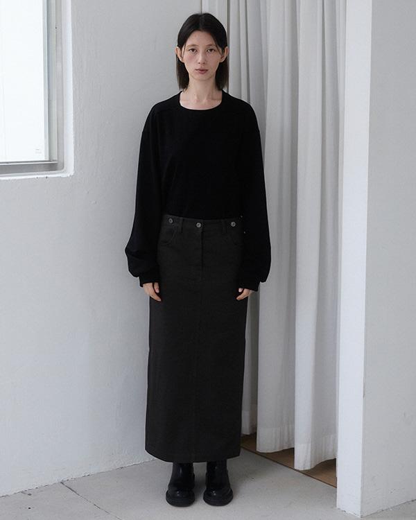 DOUBLE LONG SKIRT - DARK GREY