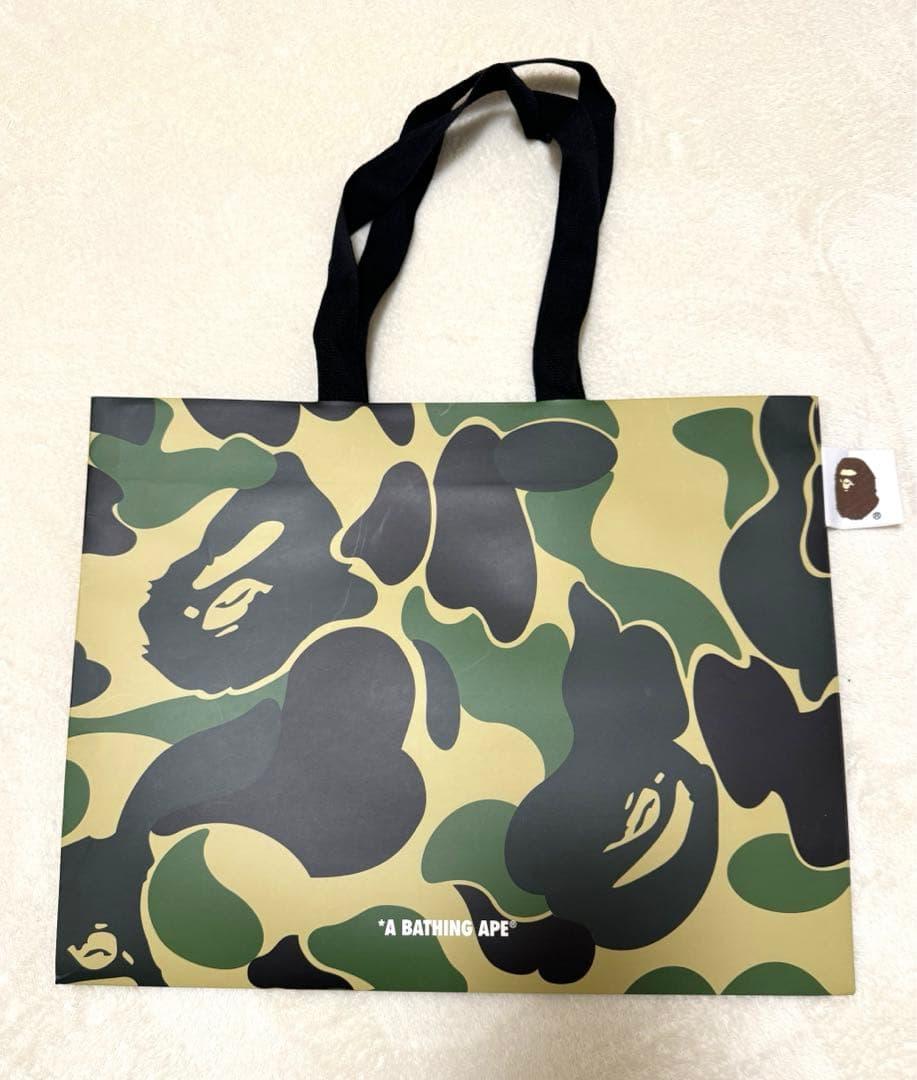 A BATHING APE エイプ ショッパー 紙袋 カモ柄 迷彩 緑