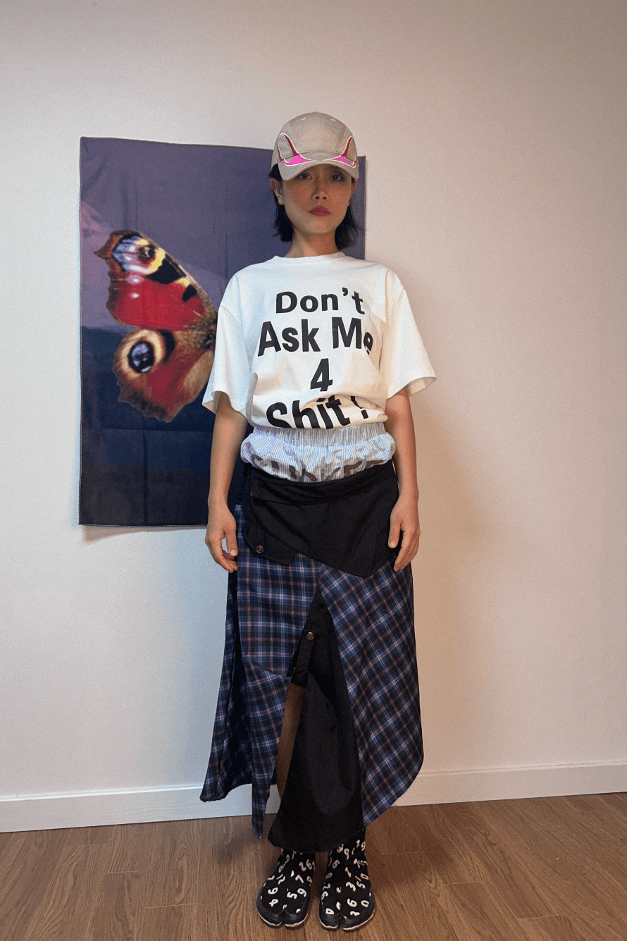 check patchwork skirt