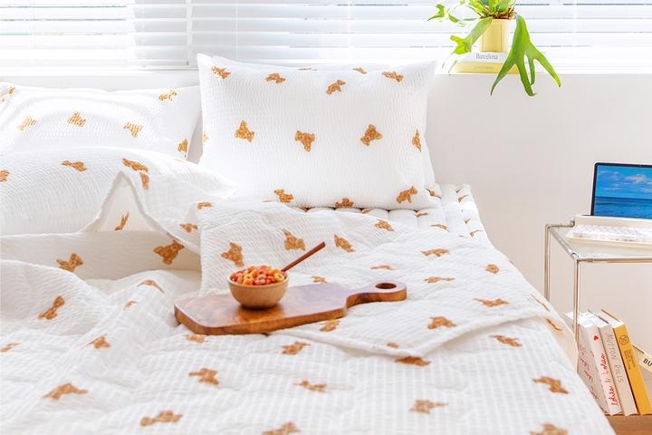 냉기솔솔 모기기피 알러지 천연 유칼립투스 시어서커 시원한 곰돌이 라운드 여름이불단품 4컬러