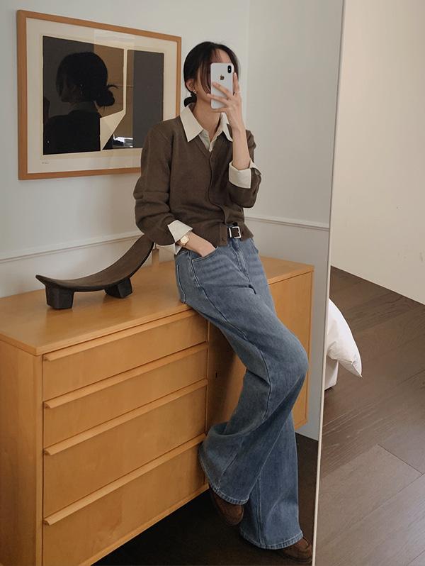 슬로우앤드 [오늘드림🚚] made. 비클래식 스트레이트 데님팬츠 (+베이직/롱ver) - 4 size