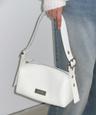 Square Leather Belt Shoulder Bag - Ivory