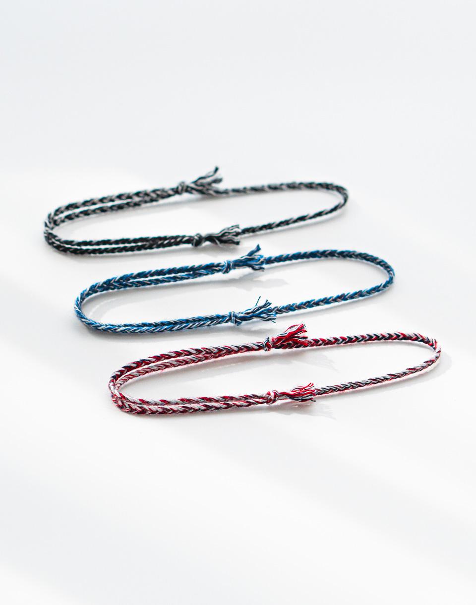 믹스컬러 매듭 끈팔찌 3종