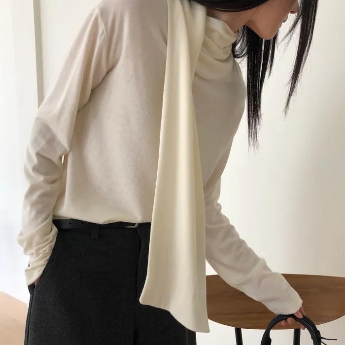 Tie Blouse T shirt (Ivory)