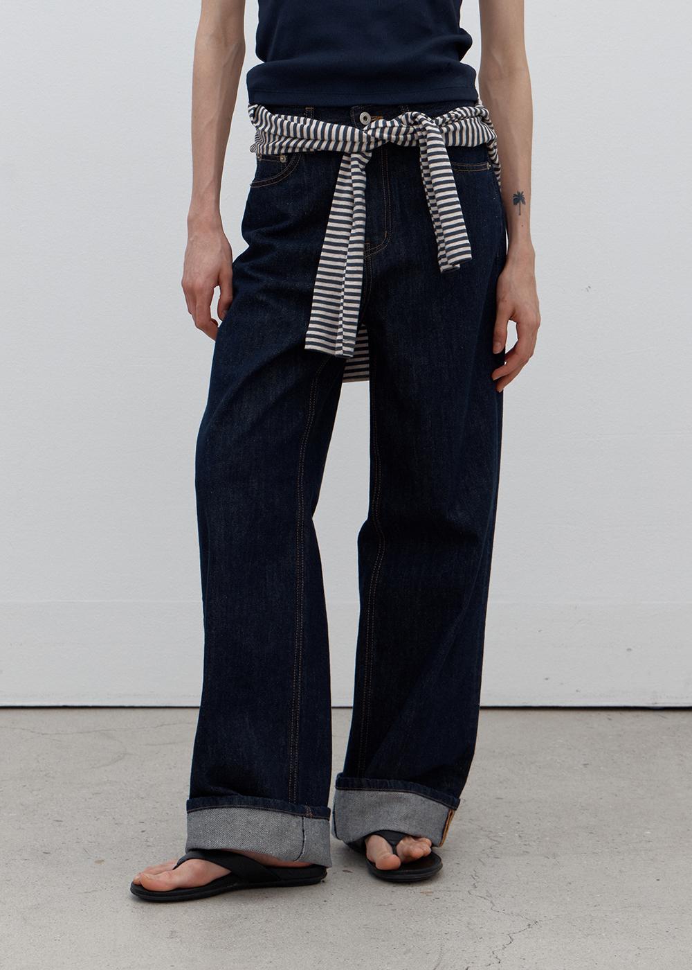 Roll-up nonfade denim (raw denim)