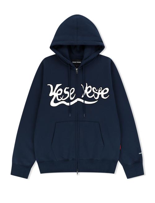 [25SS] Y.E.S Snail Logo Zip-up Hoodie Navy