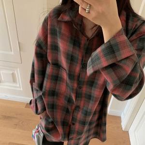 [데일리룩/캐주얼] 크로드 루즈핏 체크 셔츠 - nb28981