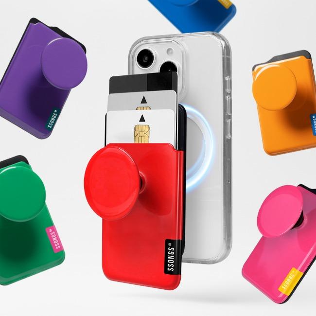 쏭스 맥세이프 카드지갑 그립 톡홀더 3카드팩 컬러라벨 시리즈