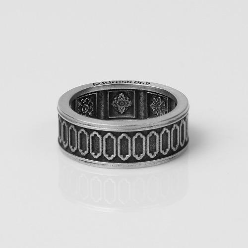 INTERIOR PATTERN SILVER RING #8