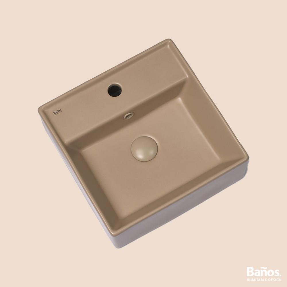 바노스 바스핏 무광 카푸치노 벽걸이 컬러 작은 세면기 400 BW-203MC