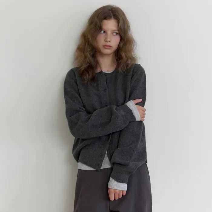 Bree round cardigan (charcoal)