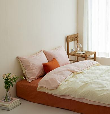 크러스트 코튼 베딩_soft pink&vanilla